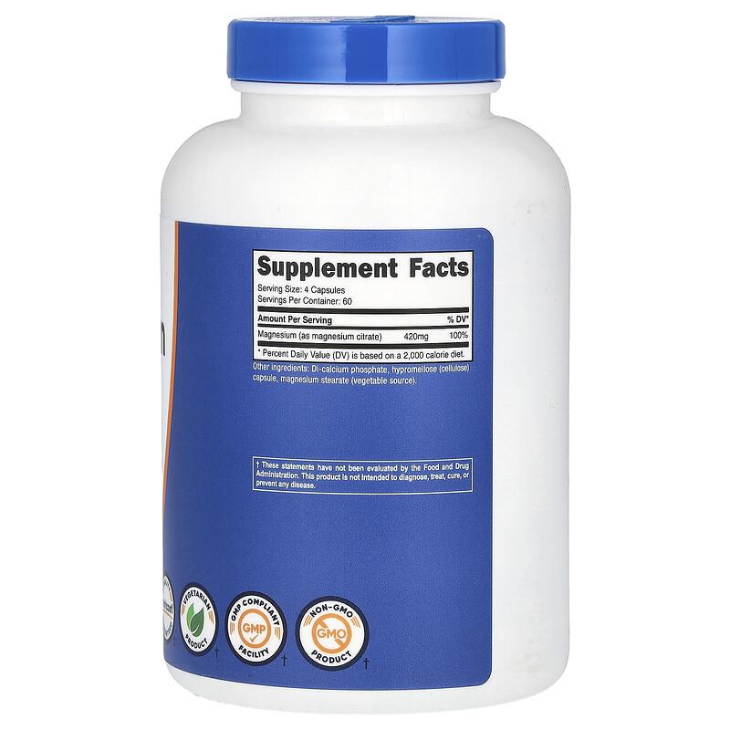 Magnesium Citrate, 240 Capsules (105 Mg Per Capsule)