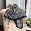Letter Diagonal Silk Pattern 90 Square Scarf Printed Imitation Silk Fashionable Versatile Shawl Outer Headscarf Scarf