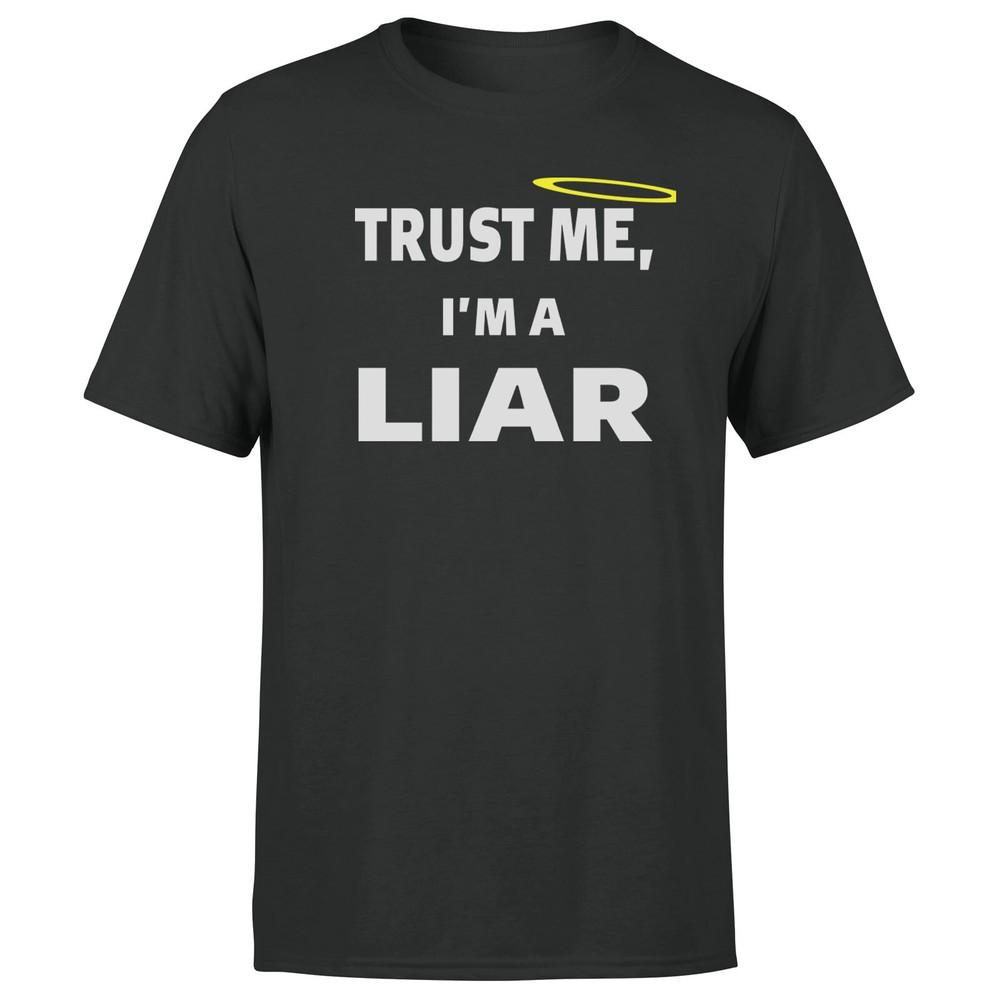 

Доверь мне, я лжец. Унисекс футболка. Смешная мужская женская саркастическая футболка с коротким рукавом. 4XL