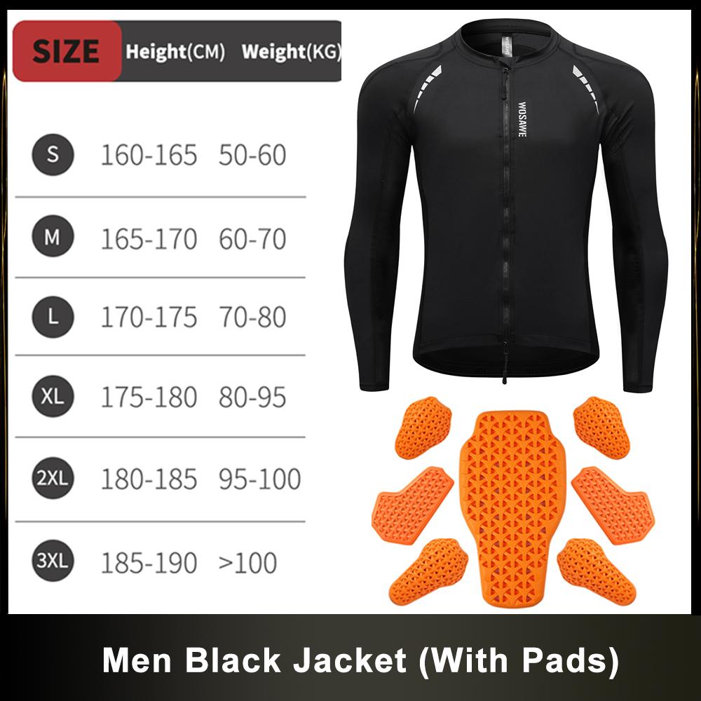 WOSAWE Herren Motocross Jacke Motorradhose CE Körper Weiche Protektoren Hemden Reflektierend Anti-Sturz Moto Racing Schutzkleidung