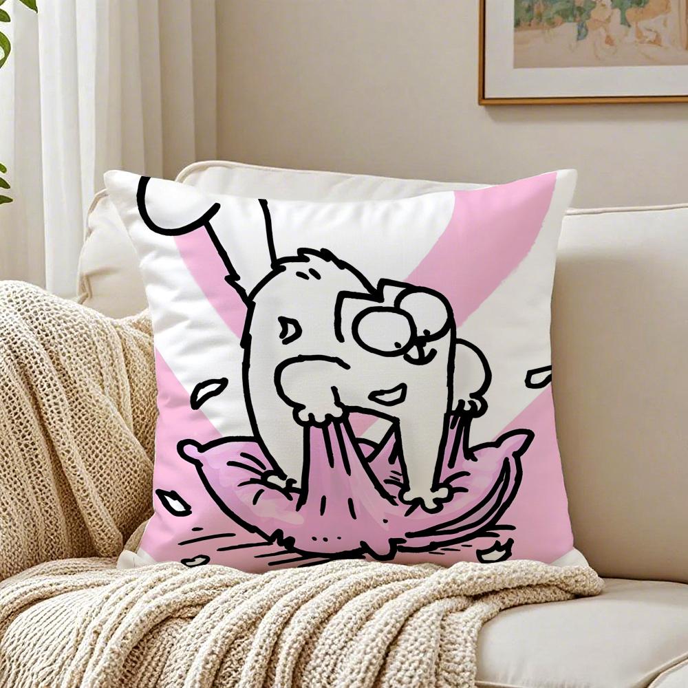 Cute Funny Art SSimons Cat Cushion Cover Pillowcase Antidustmite living Room Sofa Decor Cushion Room