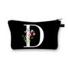 Wild Flower Alphabet Letter A-Z Makeup Bag Canvas Pouch Cosmetic Case Teacher Gift Purse