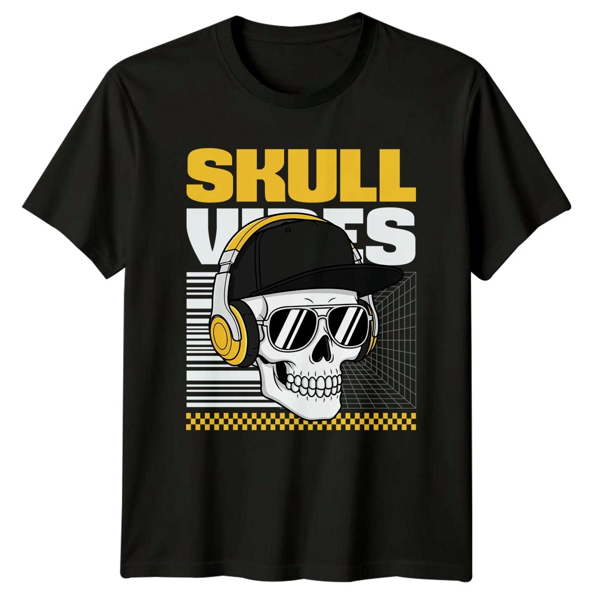 Skull Vibes T-Shirt Urban Skull Graphic Streetwear Gift For Him And Her M