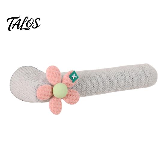 Cute Flower Design Handle Grips Knitted Doorknob Covers, Thick Anti‑Slip Furniture Feet Protector Sleeves, Door Protectors Cushion Pads, Floor