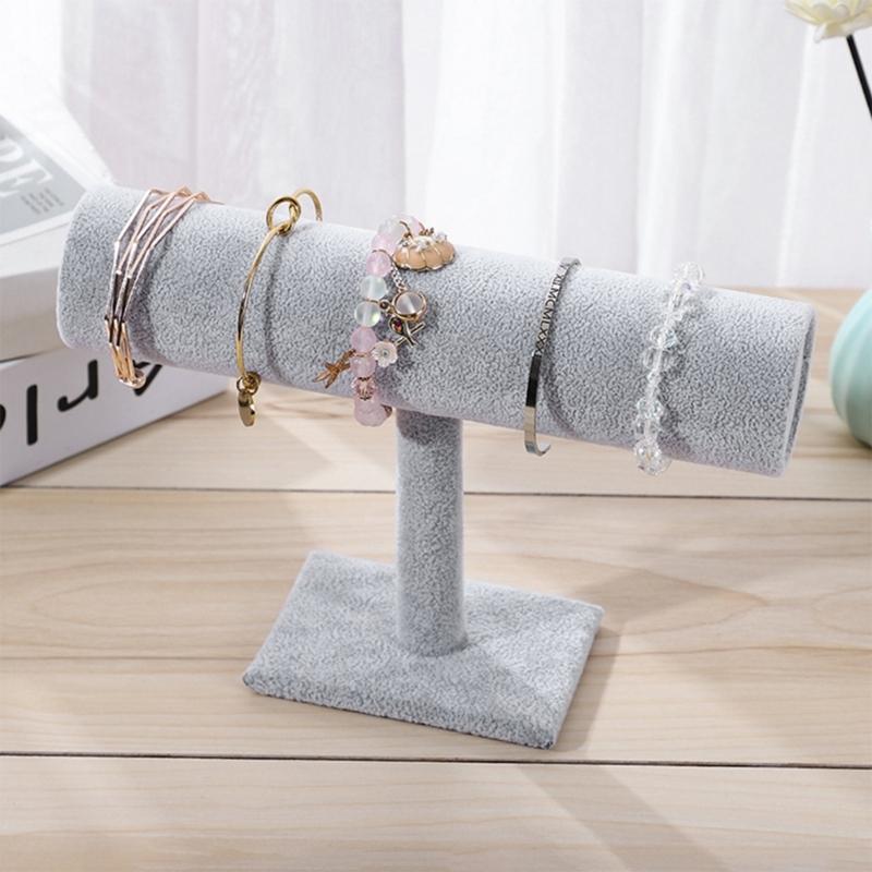 Velvet T-Type Bracelet Watch Jewelry Display Stand Headband Hairpin Headdress Organizer Storage Holder Jewelry Storage