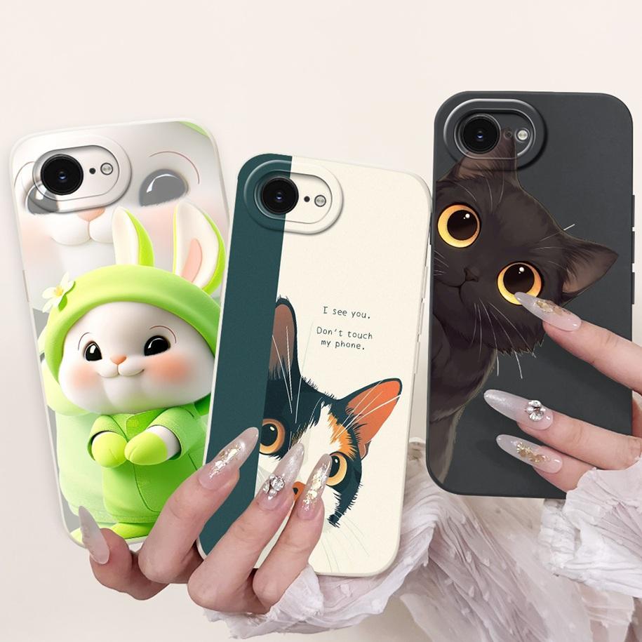 For iPhone 16E Case Popular Flower Cartoon Silicone Phone Cover For iPhone16E Funda For iPhone SE 2025 SE4 Shockproof Soft Cover