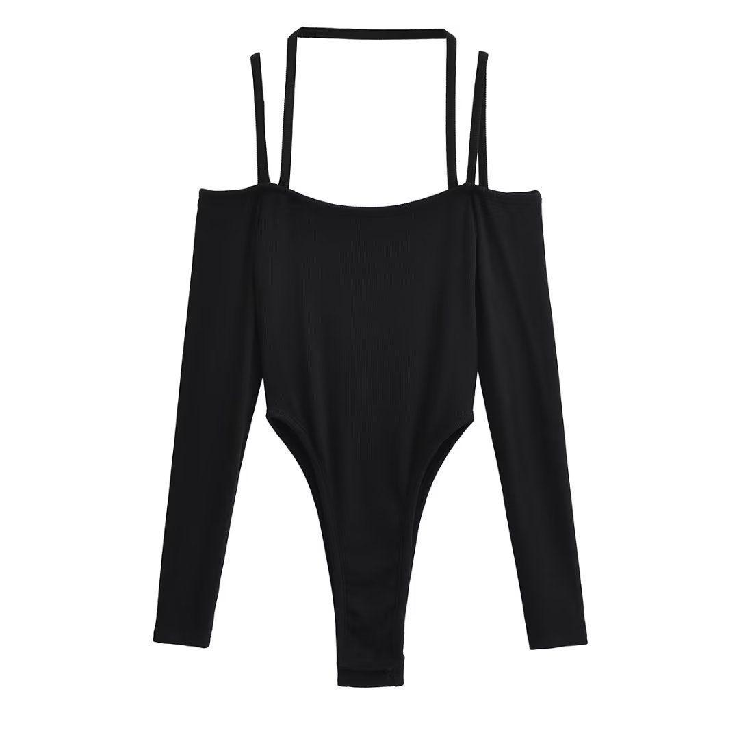 

Women s Long-Sleeve Halter Jumpsuit S (80-90 jin) чёрный
