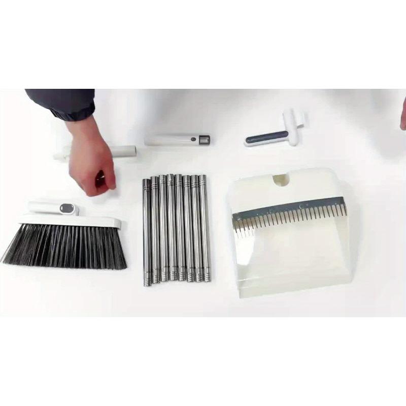 2pcs Set of Brand New 3-in-1 Rotatable and Foldable Magnetic Suction Broom Dustpan Sweeping Set, Enlarged and Thickened Household Broom, Living Room