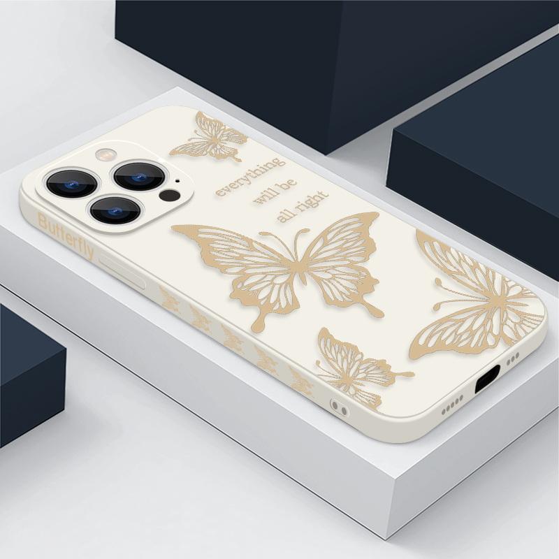 Butterfly Shell Snake Daisy Little Print Phone Case For Iphone 16 15 Plus 14 13 Pro Max 7 8 Xr Xs 11 12 Shockproof Slim Soft Plain Color Cover