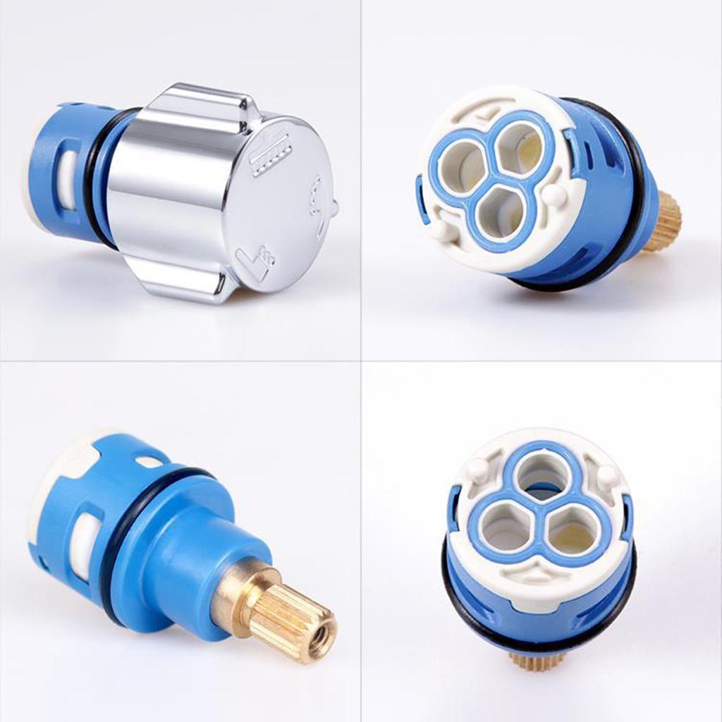Ceramic Cartridge for Faucet Hot Cold Water Mixer Handle Repair Part Suitable for Kitchen Bathroom Shower Tap