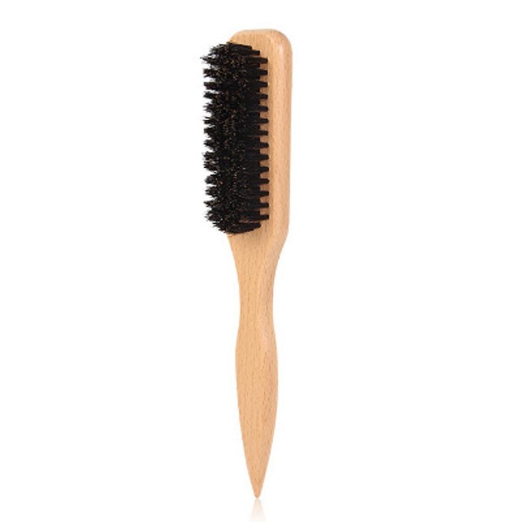 3style Boar Bristle Hair Brush Multifunctional Beard Comb for Flattening Hair & Sleek Ponytail Bun Create Sleek Frizz-Free Look