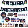 Birthday Party Theme Supplies Decoration Kids Plate Tablecloth Banner