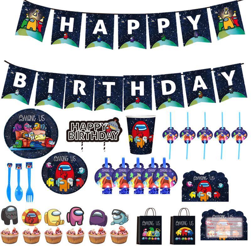 Birthday Party Theme Supplies Decoration Kids Plate Tablecloth Banner