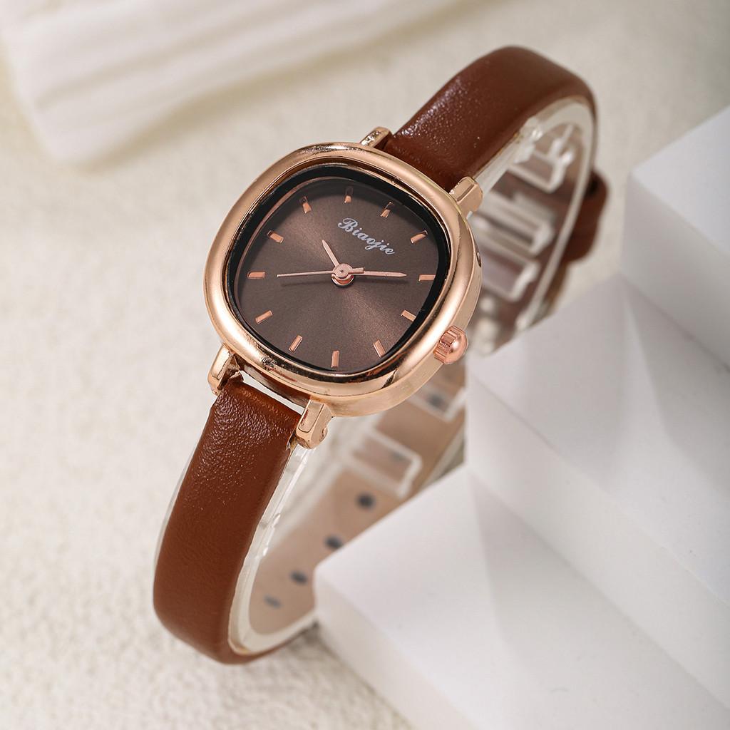Minimalistische Damen-Quarzuhr mit verstellbarem Lederarmband für den lässigen Alltagsgebrauch
