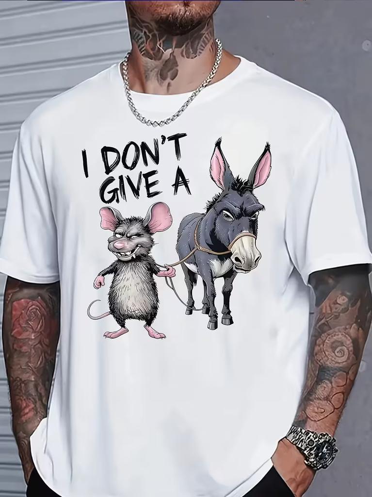 Classic Men's Fashion Casual Trendy Adult Graphic T Shirt with I Dont Give A Phr