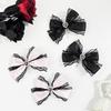 Heart Crosses Lace Hair Clip Fashionable Women's Hairpin Versatiles Hairstyle Clip for Girls and Women