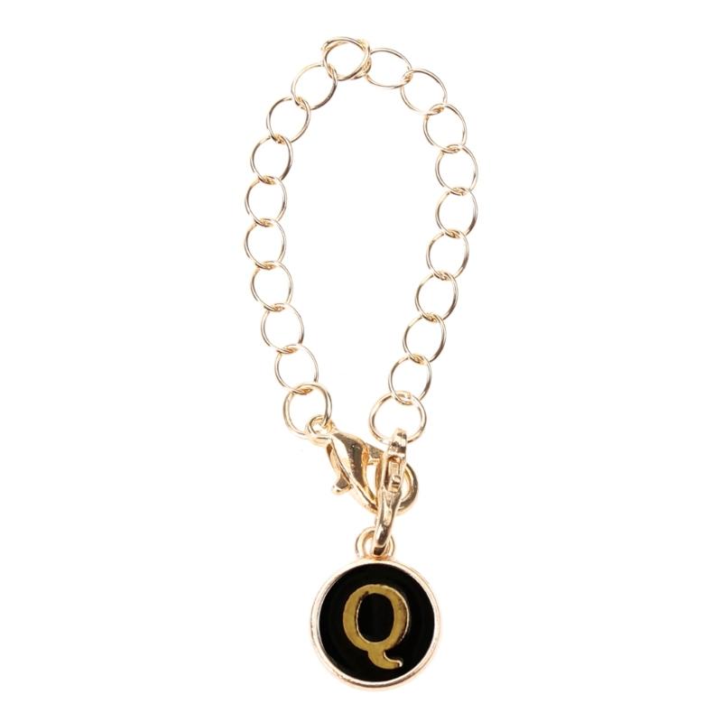 Name Letter Handle Charm Personalized Long Chain Round Pendant with Lobster Clasp Handle Chain for Cup Accessory