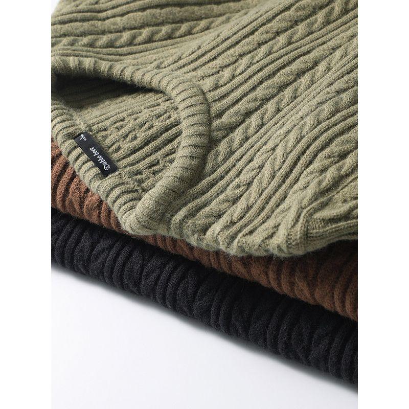 Japan fashion Retro Jacquard Sweater Men's Winter Twist Casual Lazy Inner wear Warm Foreign Trade Cattle Goods Knit Outerwear