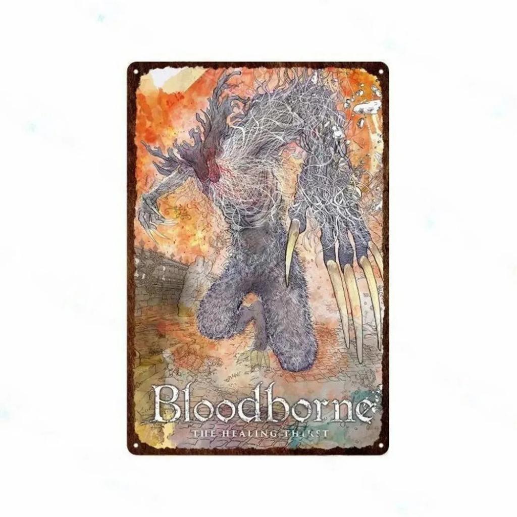 Plaque Metal Tin Signs Bloodborne Wall Decoration Vintage Art Posters Iron Painting for Man Cave Home Cafe Game Room Club Bar