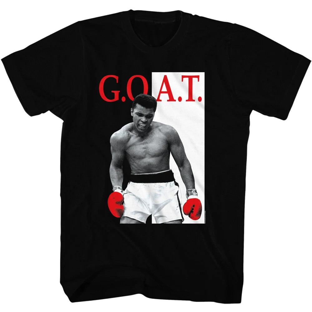 Muhammad Ali Goat Boxing Champ Red Gloves White Trunks Men s T Shirt 4XL