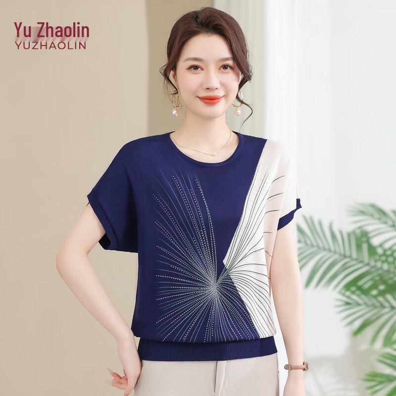 

YUZHAOLIN Women s Summer Ice Silk Short Sleeve T-Shirt 2XL