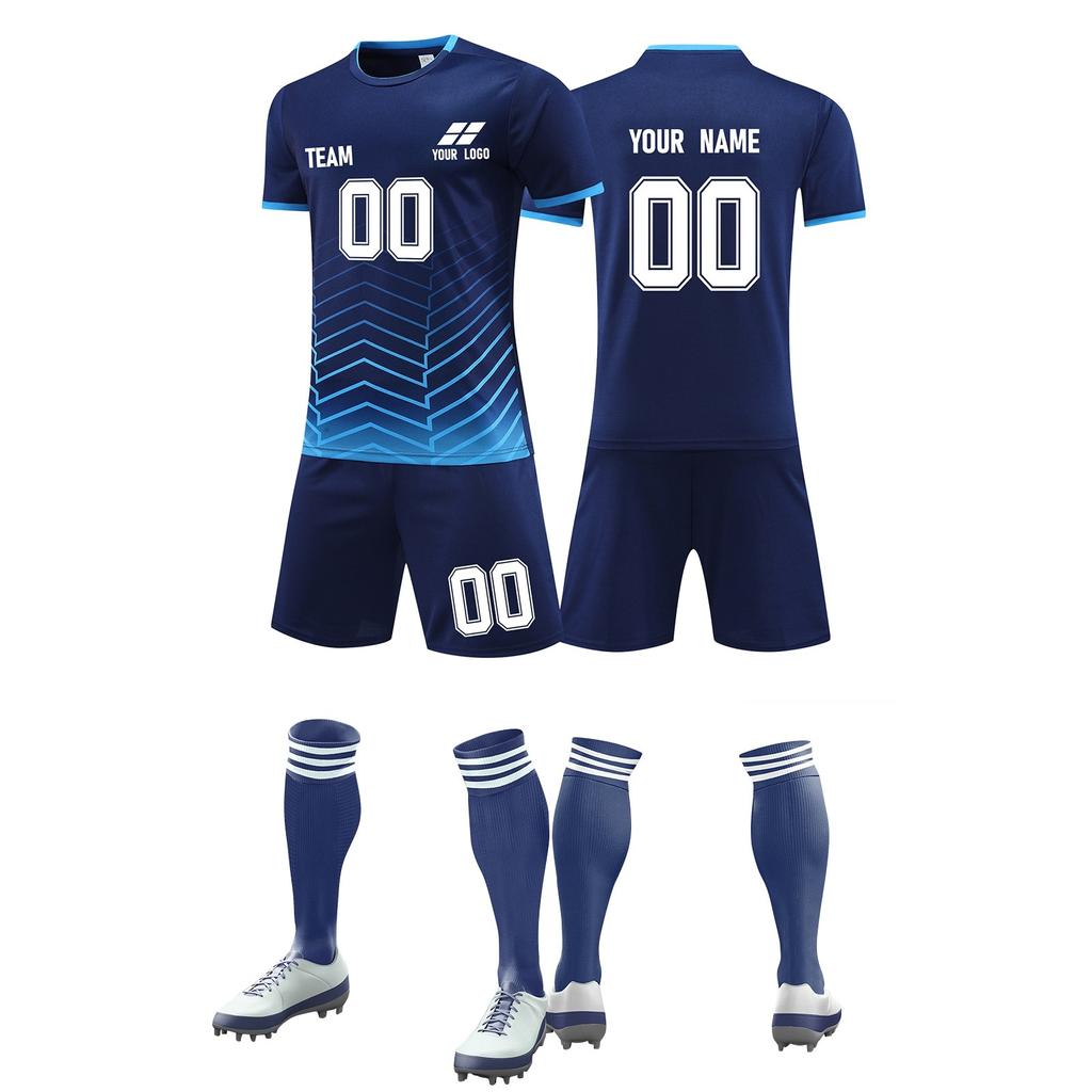 Men's Breathable Soccer Jersey Set with Shorts and Socks Quick-Dry Sports Uniform for Training and Matches