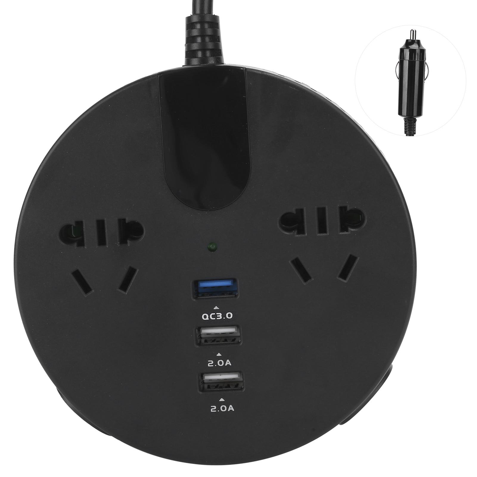 

Инвертор источника питания 150 Вт 12‑24 В в 220 В Автомобильный адаптер Светодиодный цифровой дисплей Автомобильный инвертор чёрный