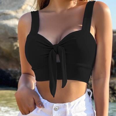 Novo top sexy feminino com laço sexy camisola