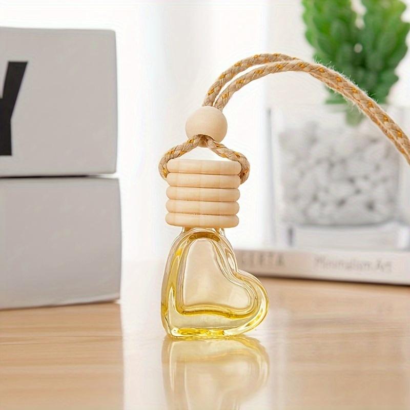 0.2oz Car Aromatherapy Pendant Bottle Heart Design Empty Clear Diffuser Bottle Refillable Essential Oil Hanging Ornament Gift