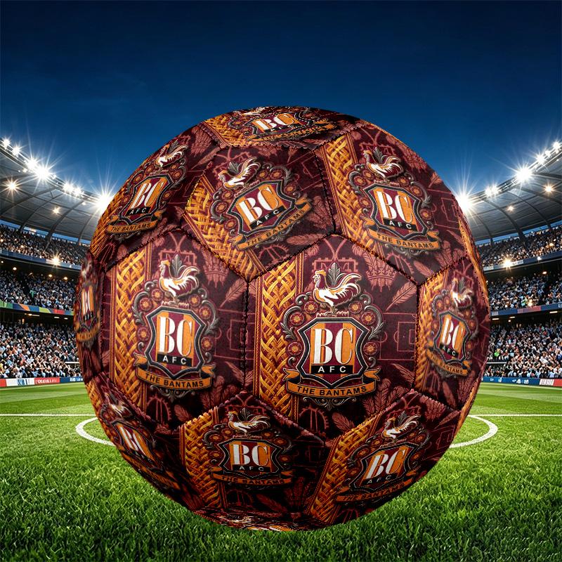 Bradford City AFC Print Maat 5 Voetbal, PU Slijtvast Voetbal voor Wedstrijdtraining en Dagelijkse Oefening, Verjaardagscadeau voor Voetbalfans