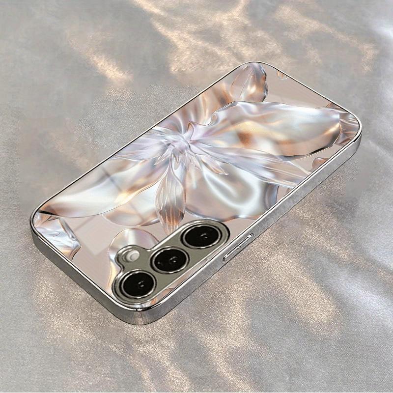 Colorful Flower Shadow Pattern Glass Phone Case Suitable for Samsung Galaxy S26 S25 S24 S22 S21 S20 FE/Ultra/Plus Anti Drop