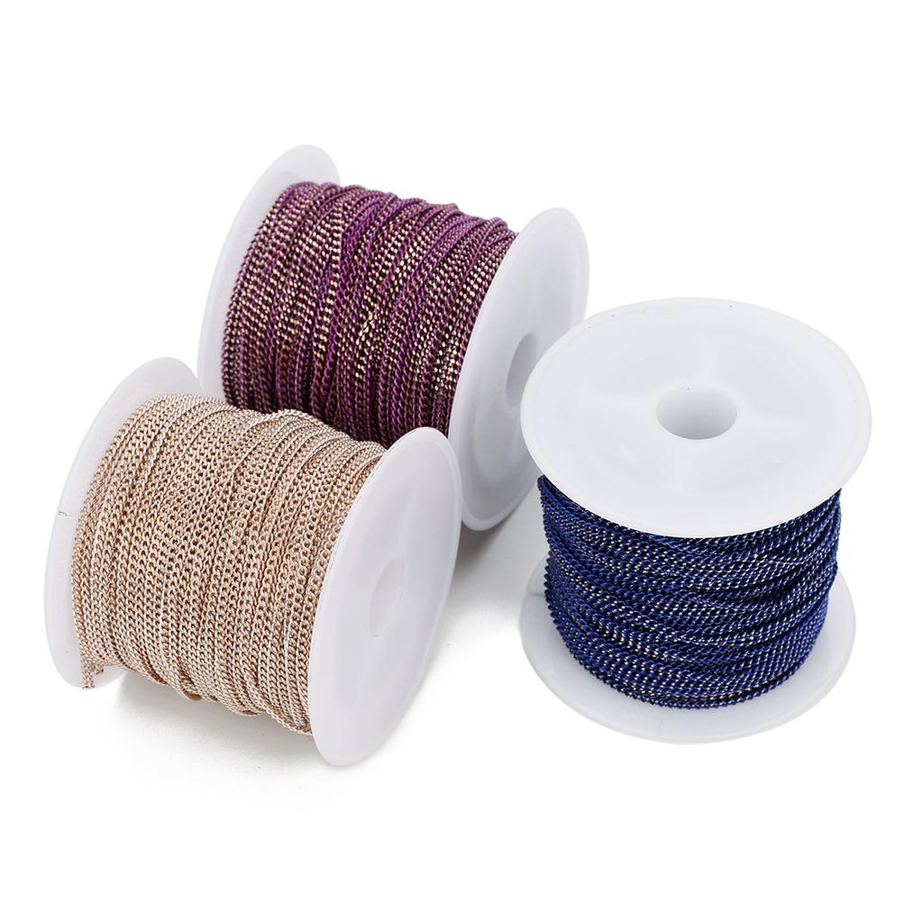 10Yards/Roll 1.5mm Copper Link Cable Chains Colorful Metal Extension Chain For DIY Jewelry Making Necklace Bracelet Components