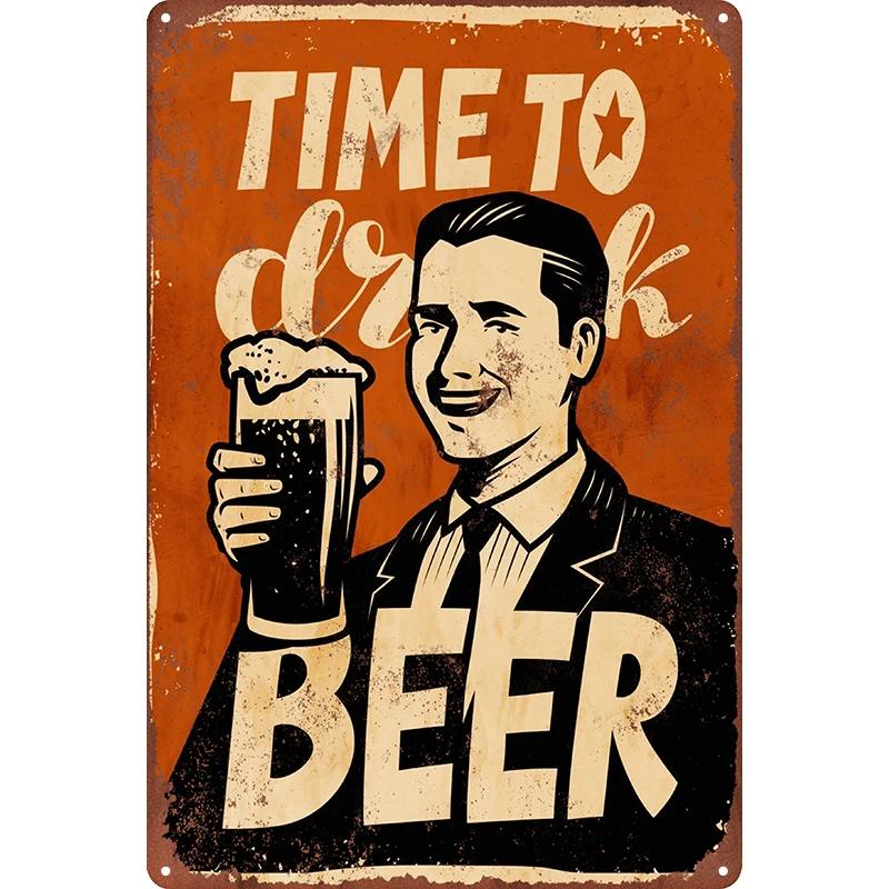 Pc Kaltes Bier Vintage Metallschild (xcm xin) Erfrischendes Retro-Bar-Dekor für Bierliebhaber