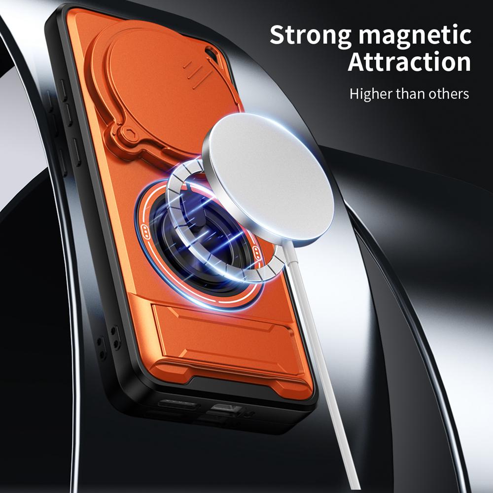 KEYSION Custodia Magnetica per Telefono per VIVO X200 Pro 5G Protezione Fotocamera a Scorrimento Supporto Verticale Anello a 360° Cover Antiurto per VIVO X200