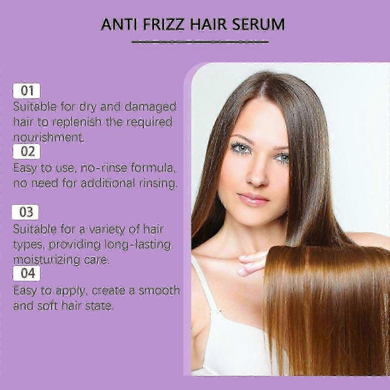 Anti Frizz Hair Serum for Frizzy, Dry & Damaged Hair - Keratin Hair Treatment w/ Castor Oil, Rosemary Oil, Nourishes and Repairs Hair Heat Protectant