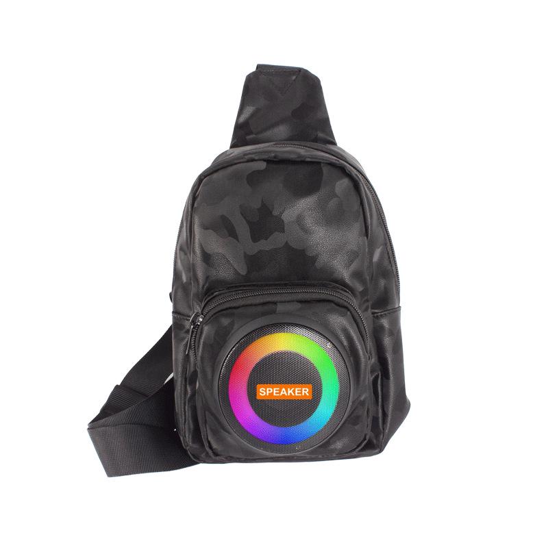 Multifunctional Backpack with Bluetooth Speaker, Power Bank, LED Lights, and Long Battery Life for Outdoor Adventures and Mountaineering.