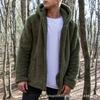 Men's Autumn and Winter Casual Solid Color Hooded Jacket European and American Plush Coat To Keep Warm