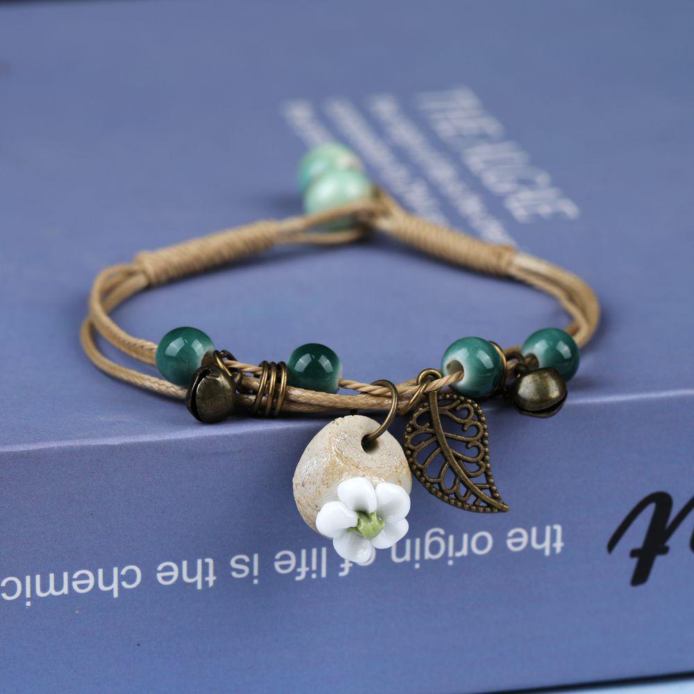 Broken Bridge Ceramic Floral Handmade Bracelet - Women's Fashion Jewelry