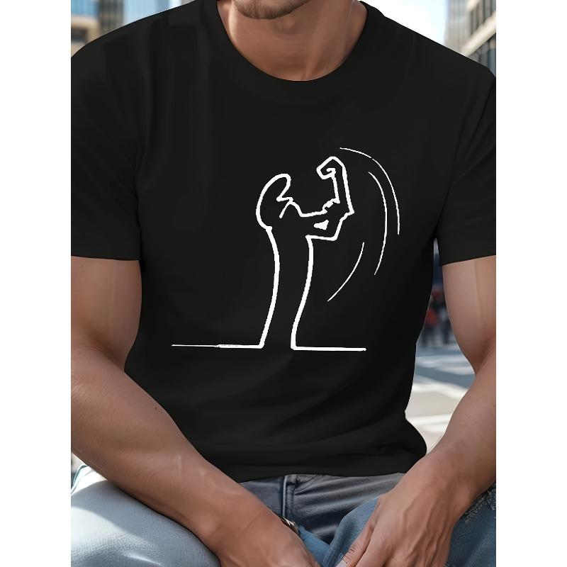 Taglie Europee Uomo Estate Stampata Trendy Casual Sportiva Manica Corta T-Shirt Versatile Comodo Top