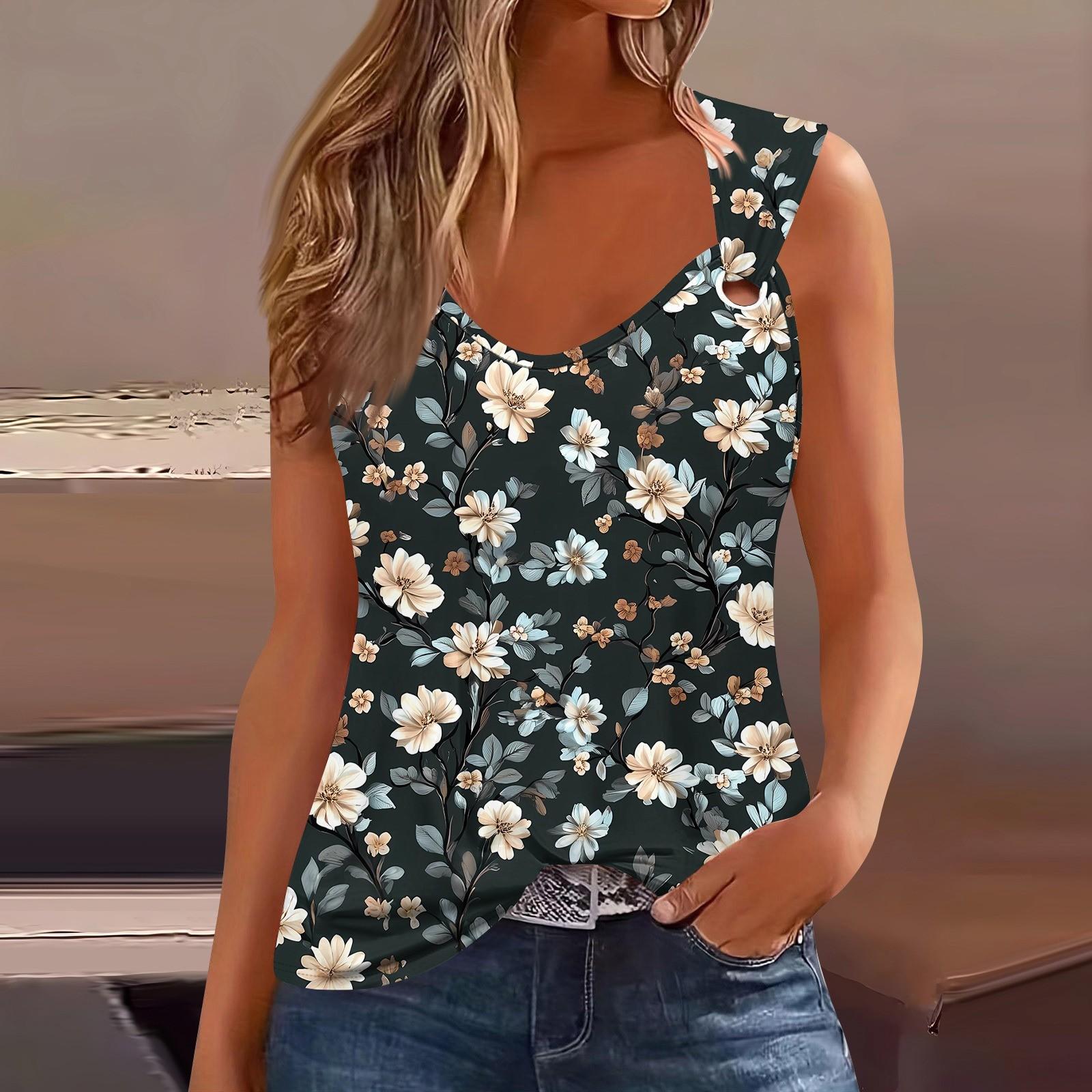 

Женская майка с V-образным вырезом, базовая, с принтом, повседневная, струящаяся, без рукавов, с глубокими боковыми вырезами для женщин XL тёмно-синий