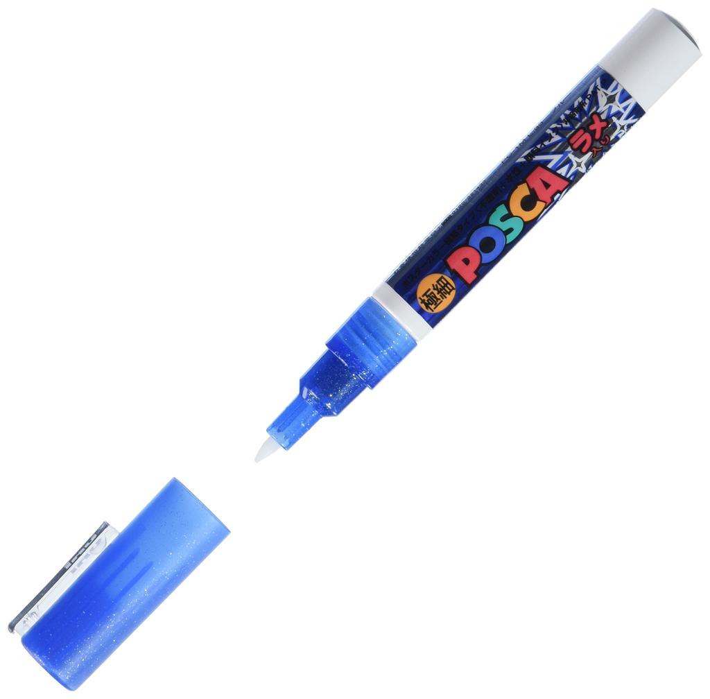 Mitsubishi Pencil Uni Posca Glitter Extra Fine Point Blue PC-1ML [Used]