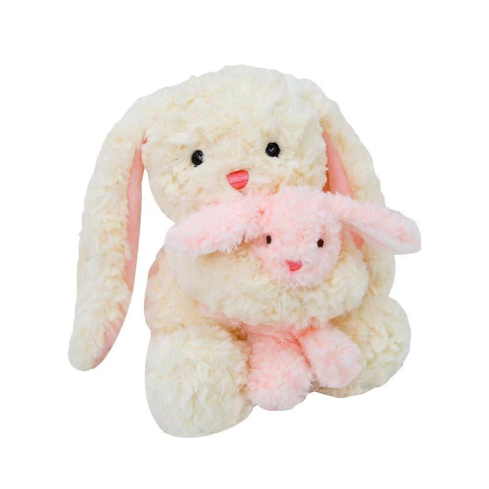 Fluffy Bunny Doll Stuffed Toy Interactive Parent Child Bear Stuffed Animals  Kids Gifts