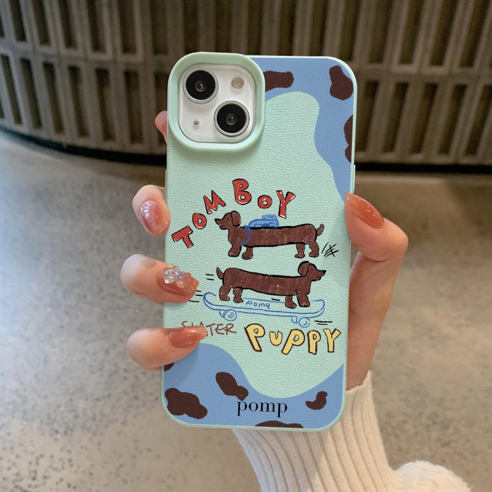 

Скейтборд Такса Собака Применимо К Apple 16 Мобильный Чехол IPhone15/14plus13promax Мультфильм Apple xs