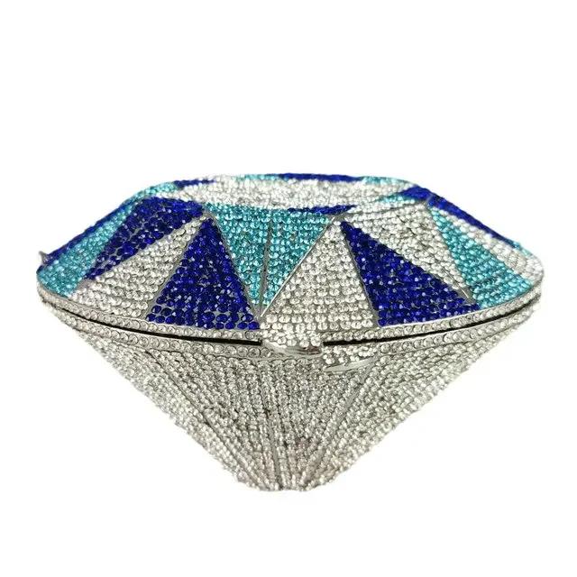 

Boutique De FGG (in stock) Diamond Shape Women Crystal Evening Clutch Bags Wedding Purses Party Bridal Minaudiere Handbags Mini Clutch