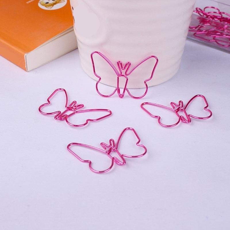 Clipes Metálicos com Design de Borboleta Material de Escritório e Escolar Organizando Documentos Pastas Projetos de Artesanato Conjunto de Clipes Decorativos
