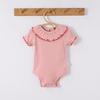 Baby Romper A Pure Cotton Short-sleeved Spring and Summer Baby Clothes for Boys and Girls Baby Lace Collar Triangle Romper