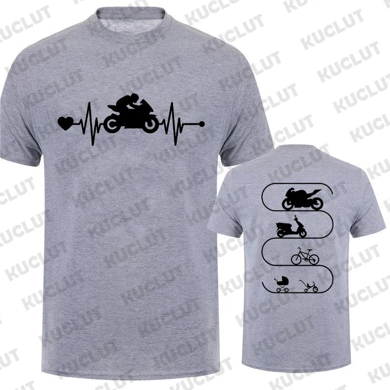 Men T-Shirt Motorcycles Evolution ECG Graphic Y2k Tops Funny Hip Hop Streetwear Two-sided Short Sleeve Tees Oversized Clothing