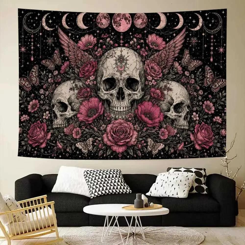 518. Gotische Halloween Kunst Wandteppich Dekoration Banner Mikrofaser Hintergrund Für Schlafzimmer Wohnzimmer Bar Garten Outdoor Festival L260901