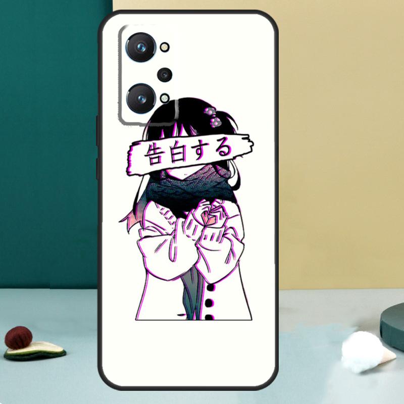 

Sad Japanese Aesthetic Art For Realme GT 6T 5 6 GT 7 Pro C67 C75 C61 C55 C53 C51 C21Y C25S 10 11 12 13 14 Pro Plus Case Realme 10 Pro Plus