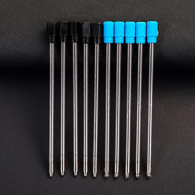 10pcs 7cm 0.5mm Ink  refill Metal Roller Ballpoint Pen Refill Medium Nib Blue Black Color Ink Ball Pens Refill for School Office Writing Stationery